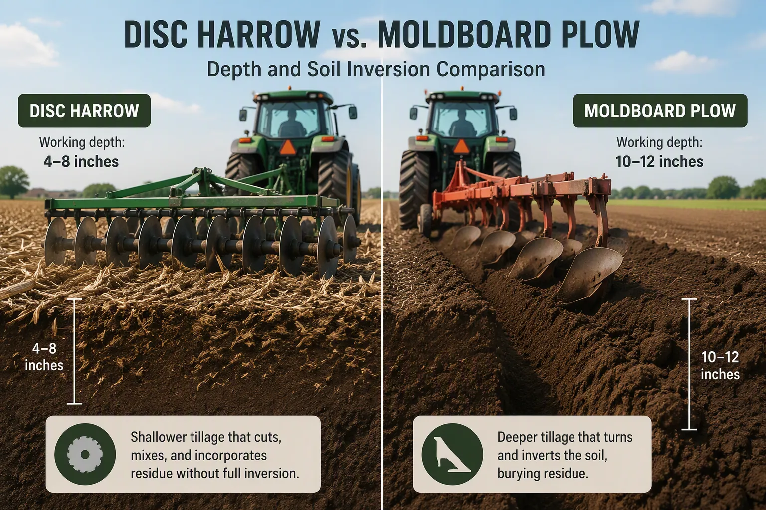 Weighing Pros and Cons: Disc Harrow vs. Moldboard Plow