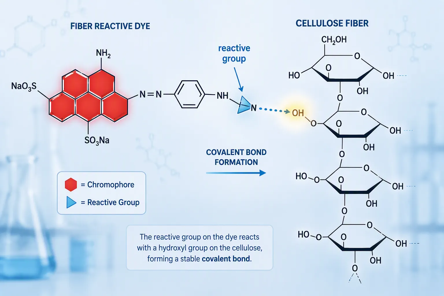 The Chemistry of Fiber Reactive Dyes