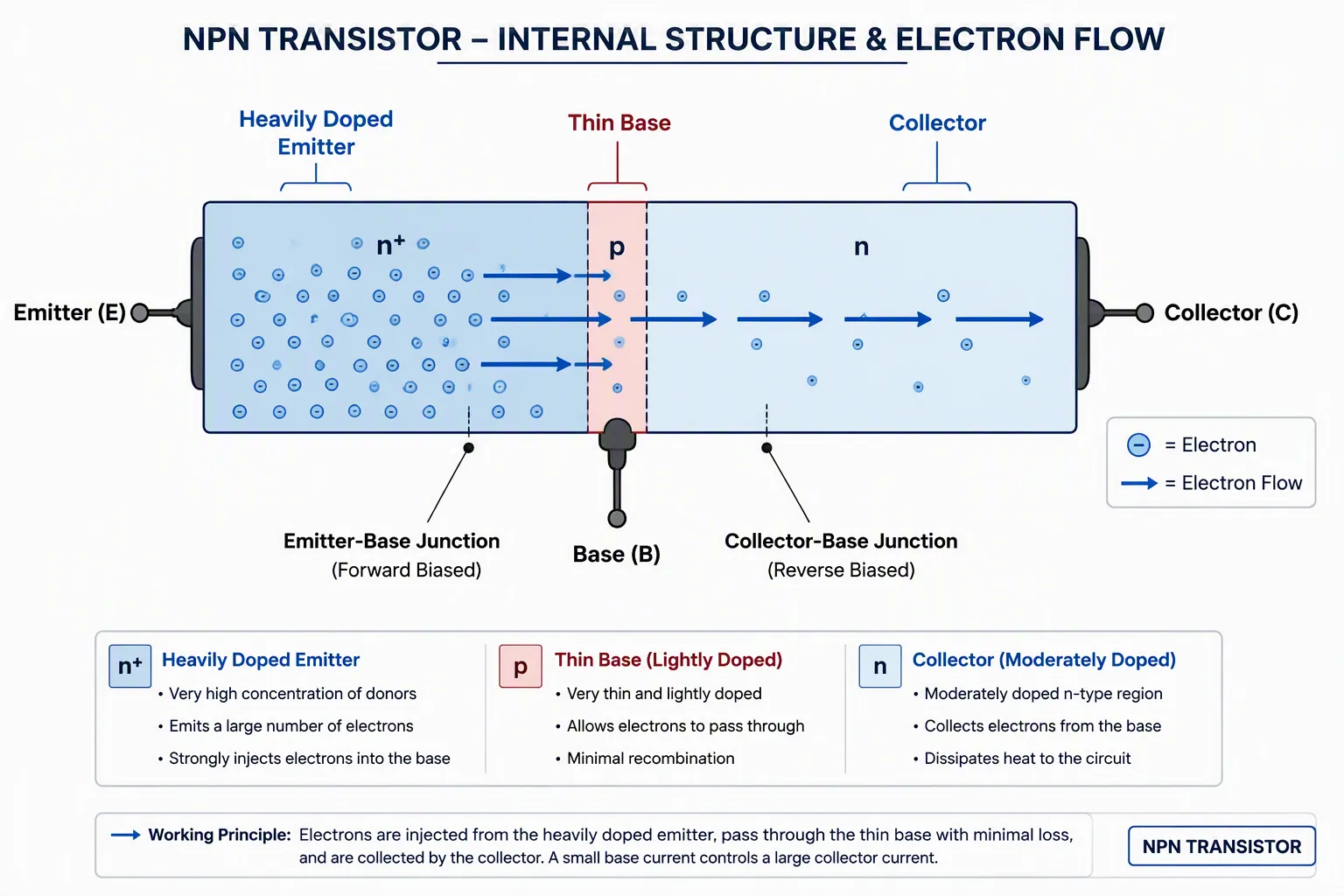 Working Principle of NPN Transistors