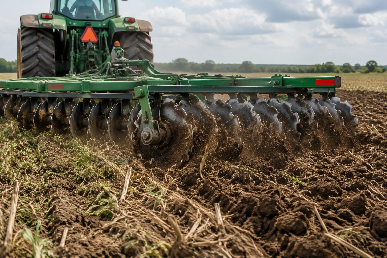 How a Disc Harrow Works in Soil