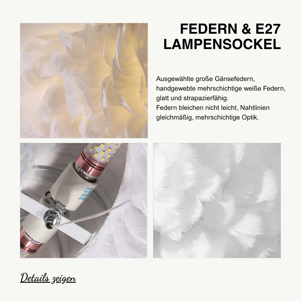 Deckenleuchte Federn Schlafzimmer