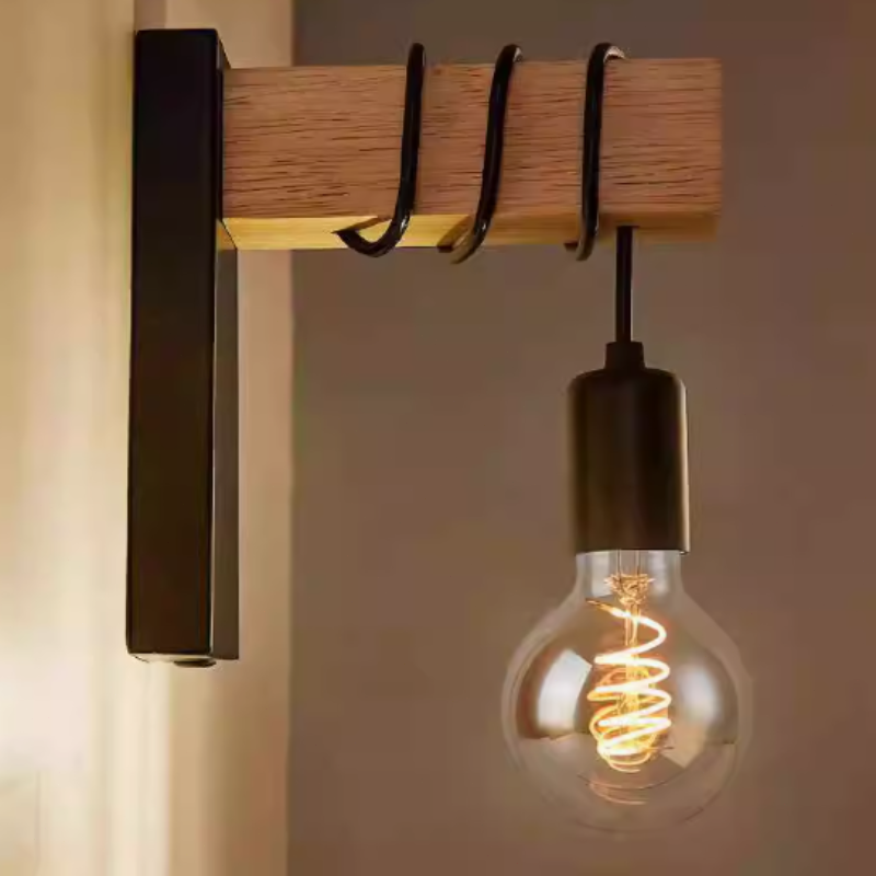 Die Vintage Wandlampe Metall Schwarz Wohnzimmer von Litjoy