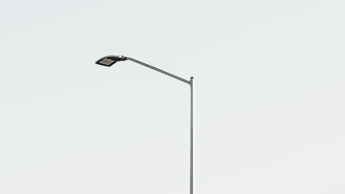 Single-arm street lamp poles