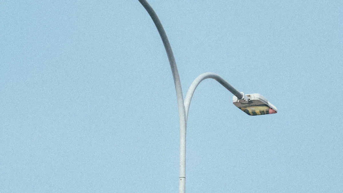 Double-arm street lamp poles