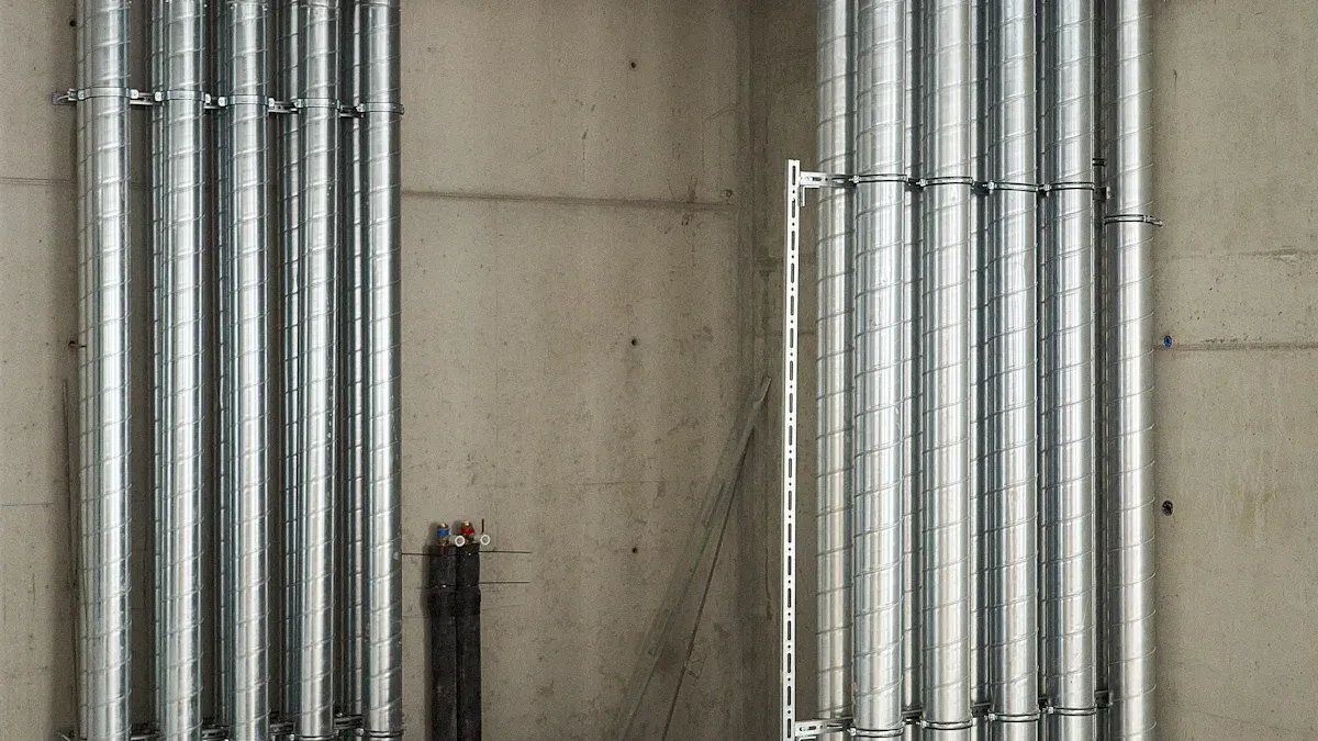 Which pipe system reduces pressure loss in compressed air systems