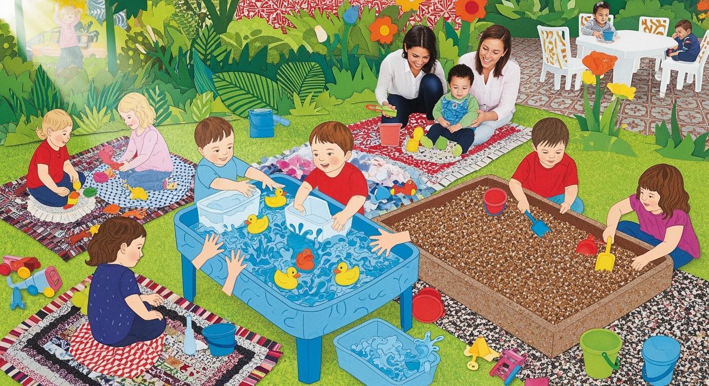 How to Set Up Easy-to-Clean Outdoor Sensory Play for Kids