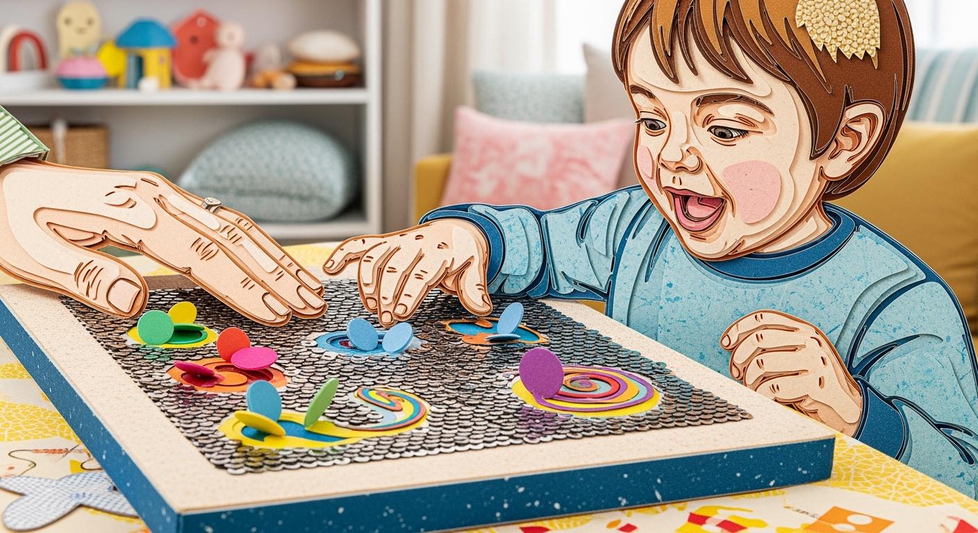 Sequin sensory board surprises for autistic children