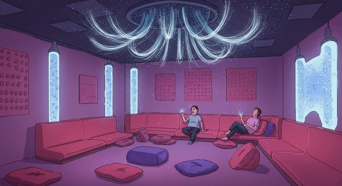 Sensory room fiber optic lights for peaceful moments