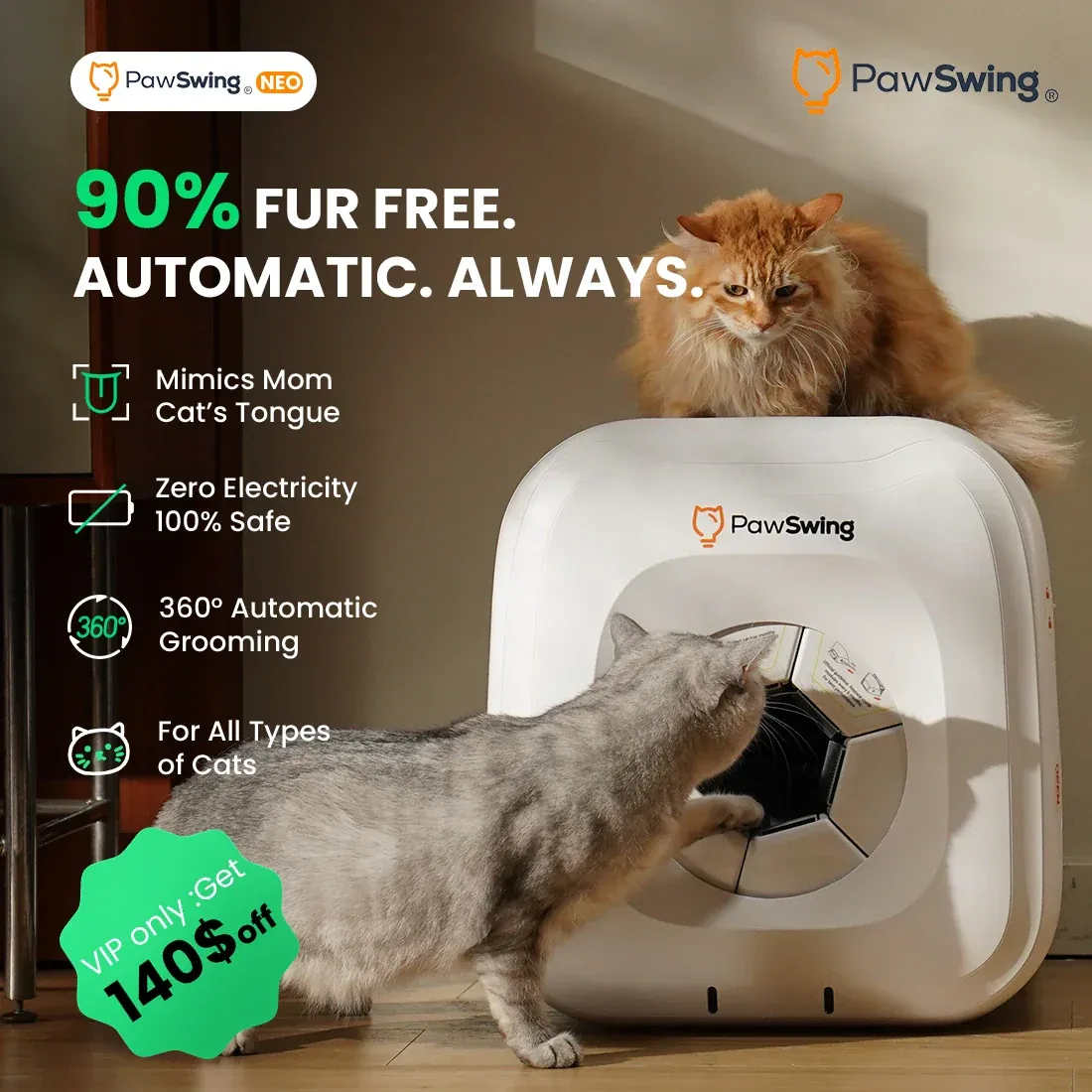 PawSwing Neo Self Grooming Cat House