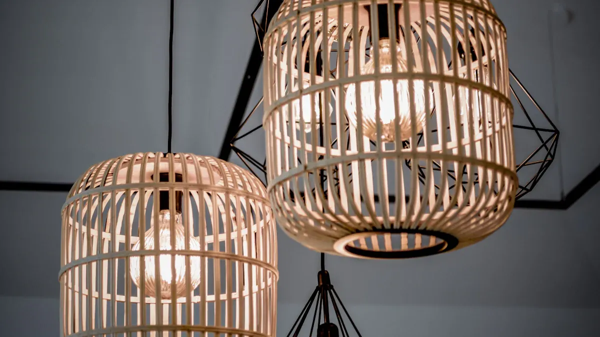 Geometric Wood Pendant Light