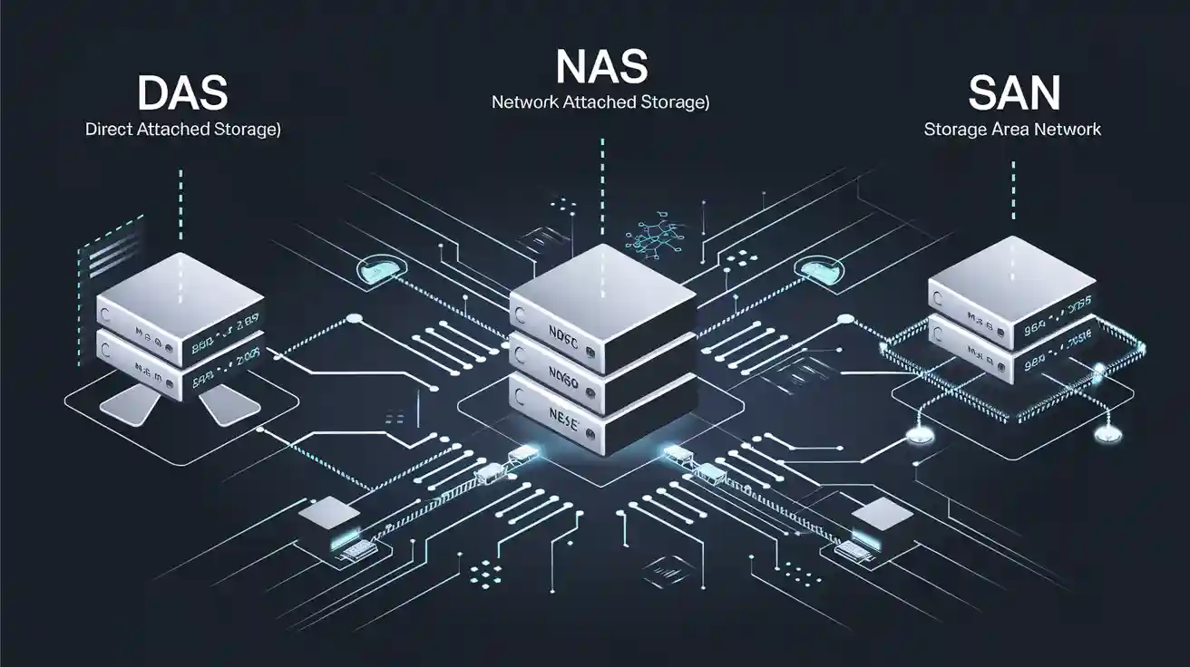 Comparing DAS NAS and SAN for Modern Data Storage