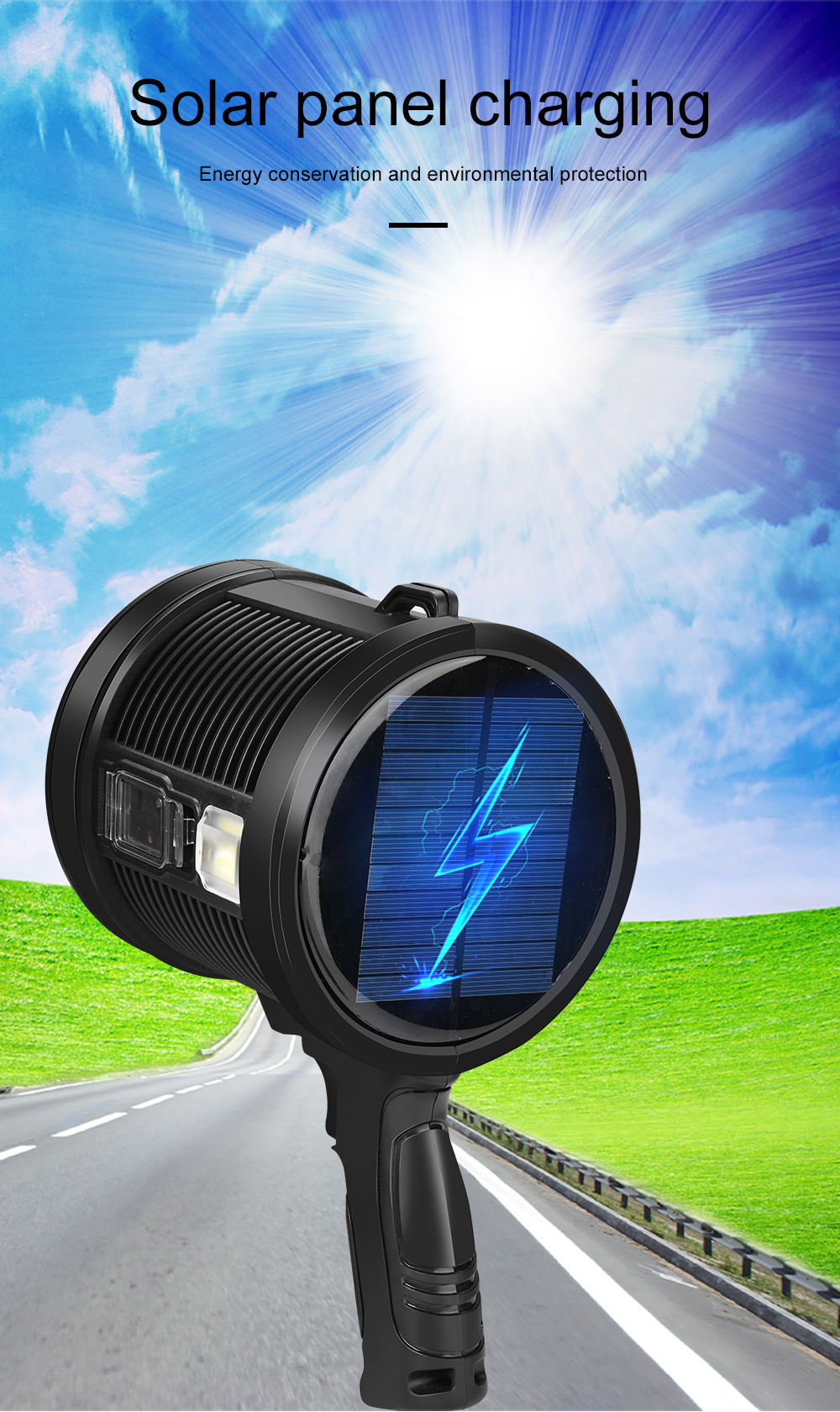 Solar-powered flashlights