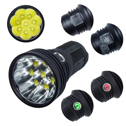 Performance of the Rechargeable LED Flashlight 20000 Lumens