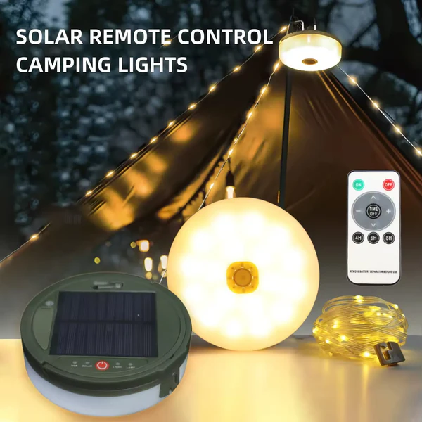 Features of Ah07 Solar Charging Build In String Light LED Camping Light