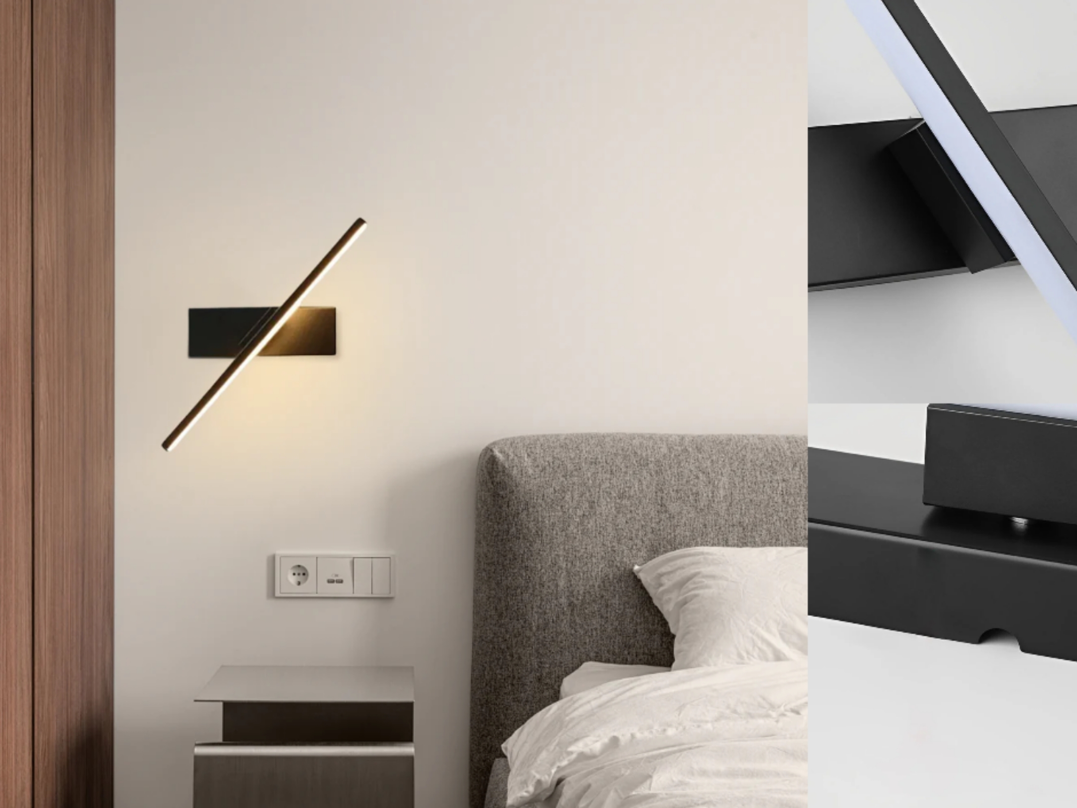 Modern Wandleuchte LED Drehbar Metall Schwarz/Weiß Schlafzimmer