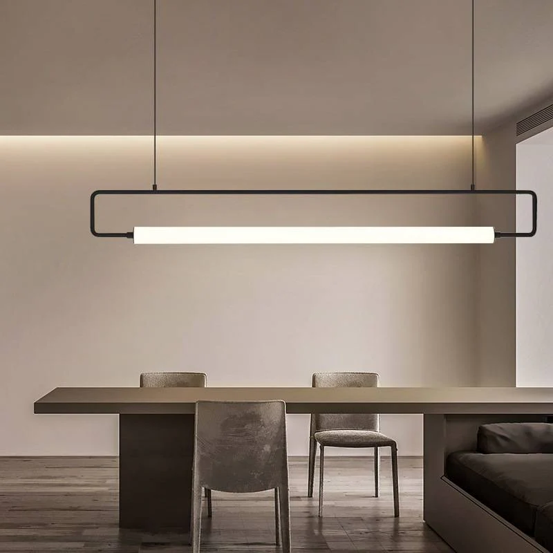Minimalistisch Pendelleuchte Metall Schwarz Wohnzimmer