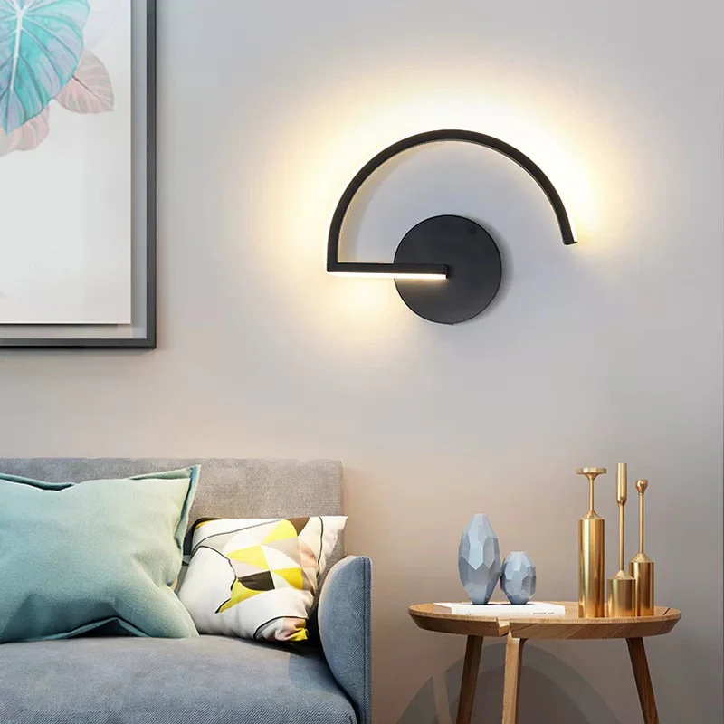 Minimalistisch Wandlampe Metall Schwarz Schlafzimmer