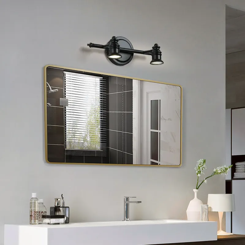 Modern Wandlampe Metall Schwarz Badezimmer
