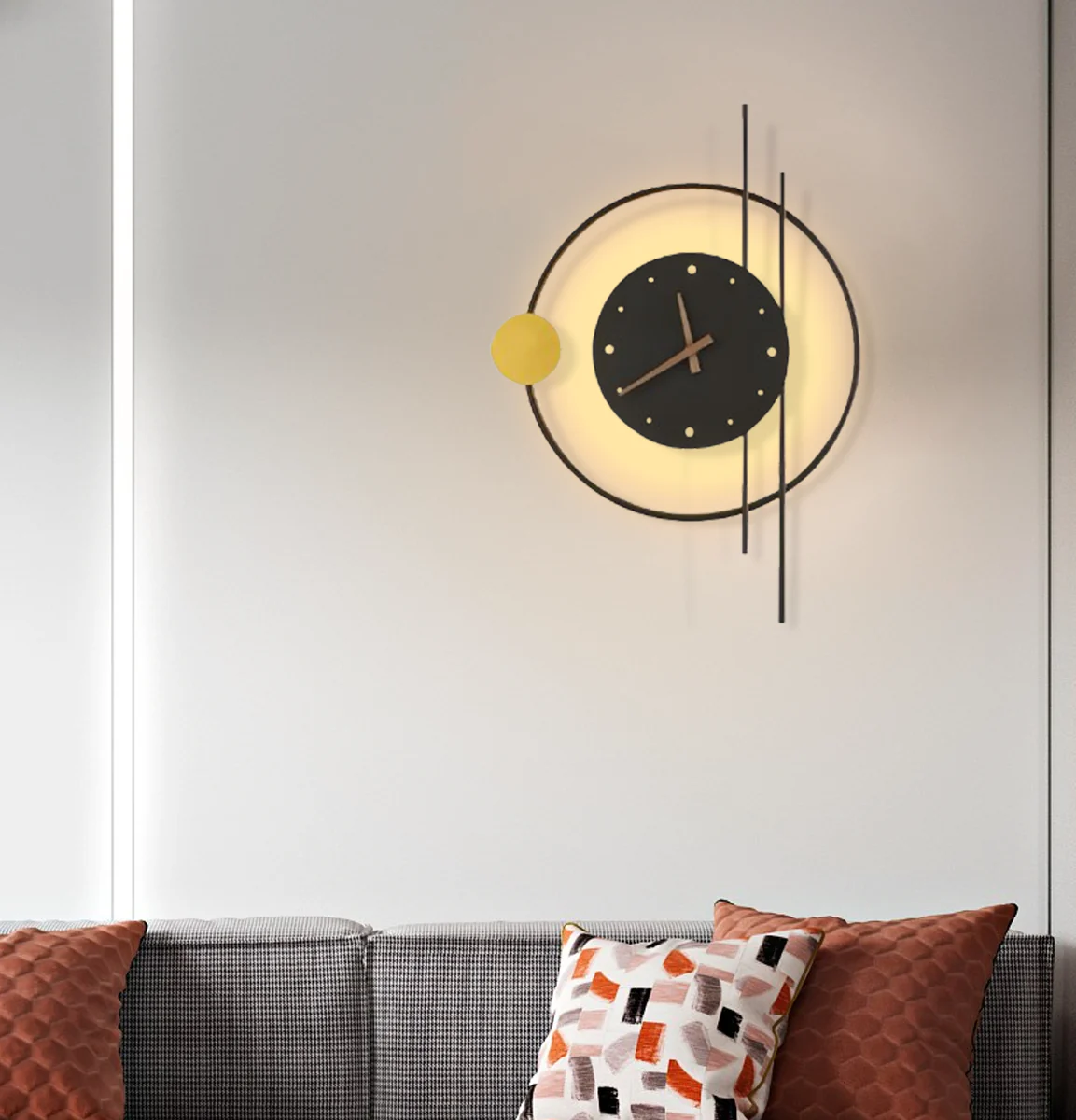 Art Deco InnenWandlampe LED Schwarz/Gold Metall Acryl Wohnzimmer