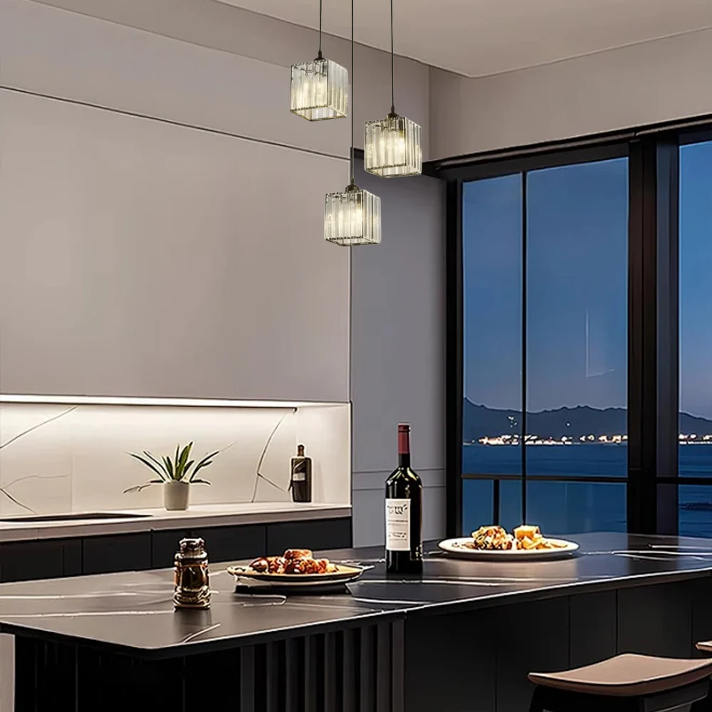 Nordic Pendelleuchte Glas Gold Esszimmer
