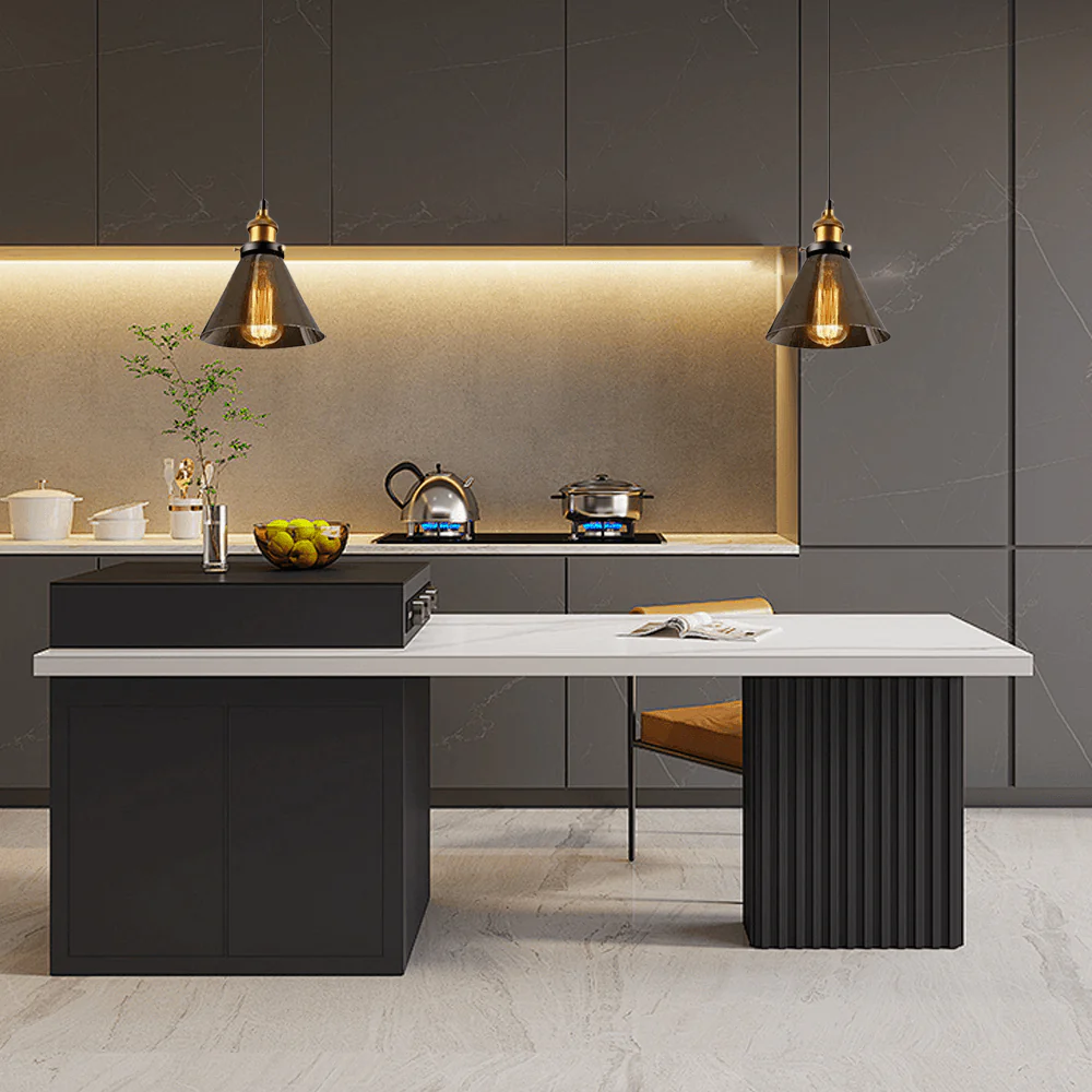 Industrie Pendelleuchte LED Metall Bernstein Küche/Esszimmer