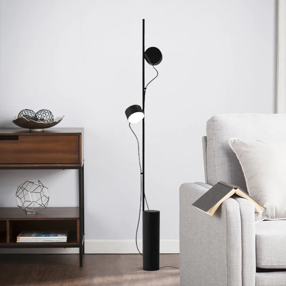 Modern Stehlampe LED Linear Metall Schwarz Wohn/Schlafzimmer