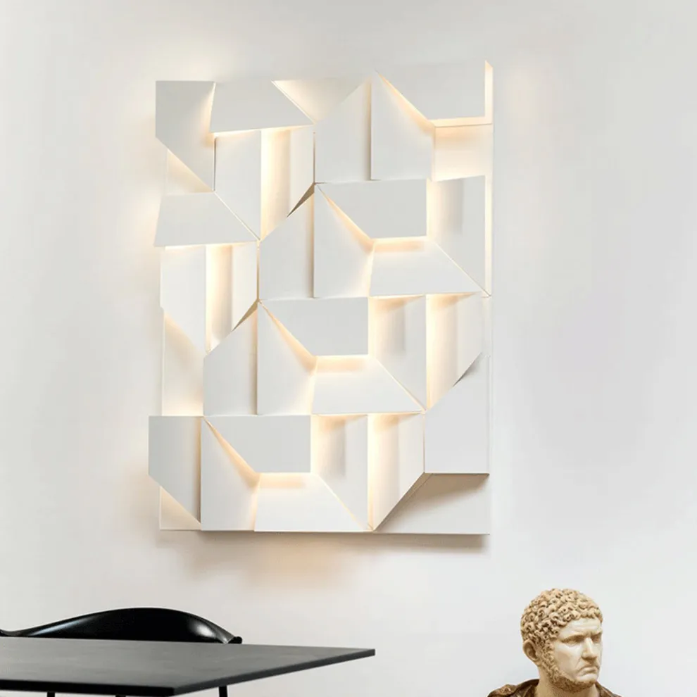 Designer Wandlampe Metall Weiß Schlafzimmer