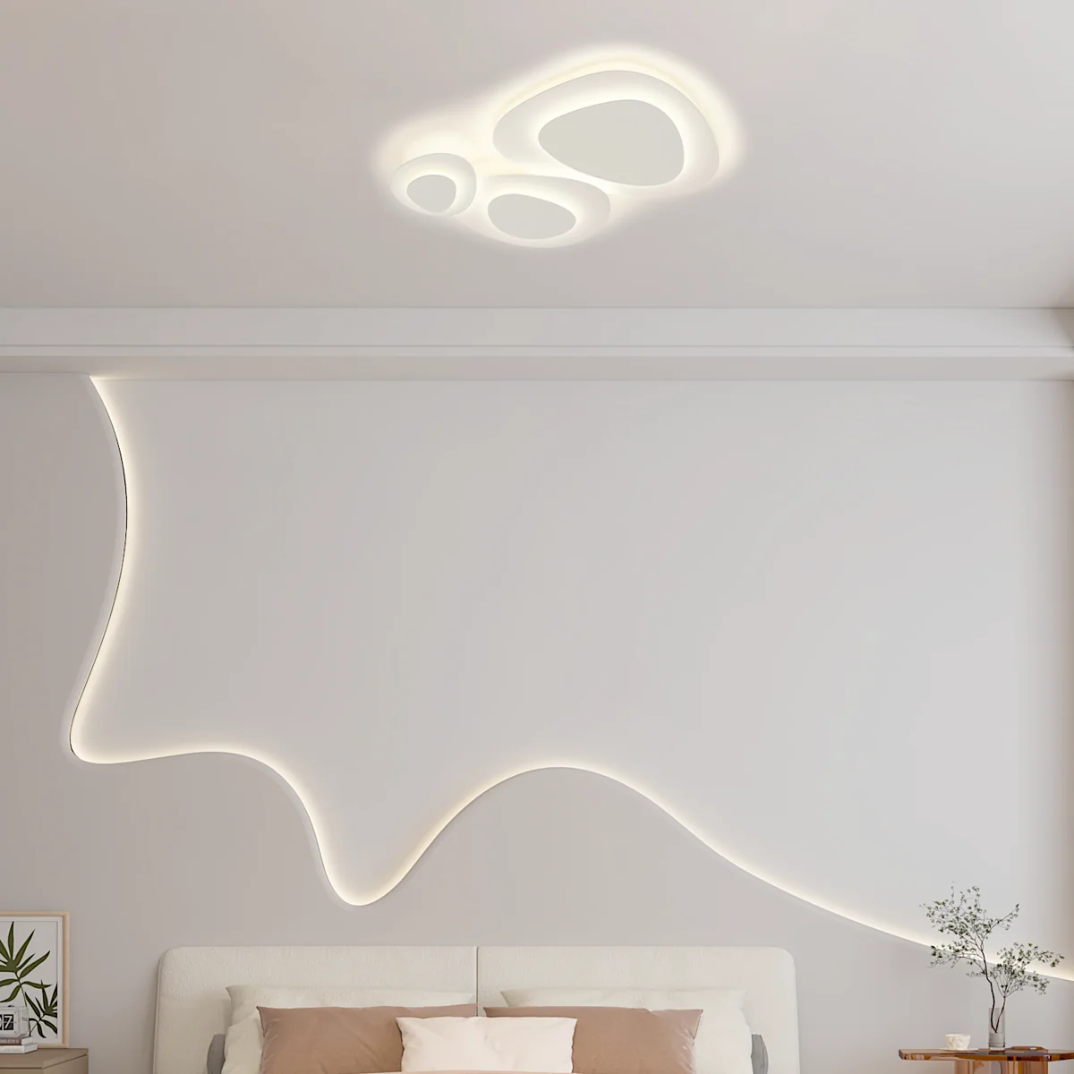 Moderne Deckenleuchte LED Wolken Weiß Metall Schlaf/Wohnzimmer