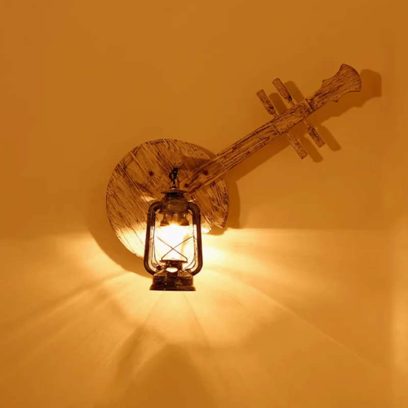 Vintage Kiefernholz Holzfarbe Wandlampe Wohnzimmer