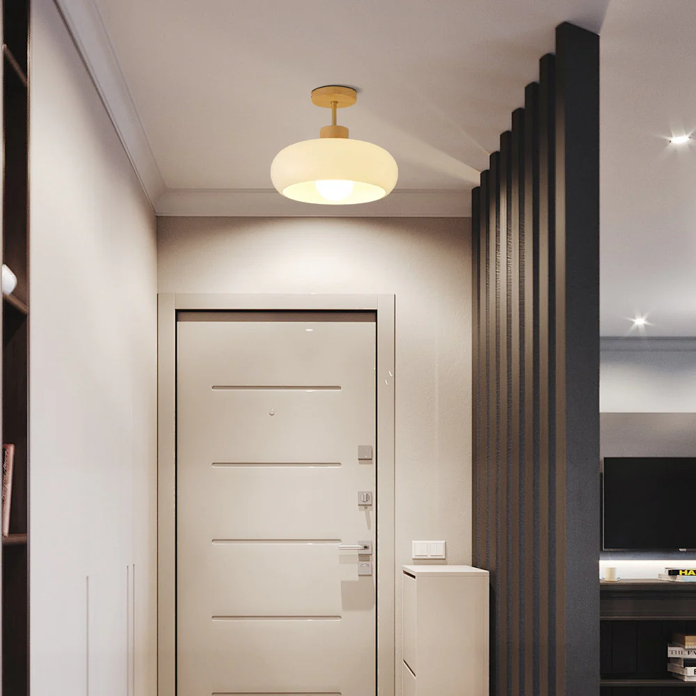 Modern Bauhaus Deckenleuchte LED Glas Trommel Wohnzimmer/Flur