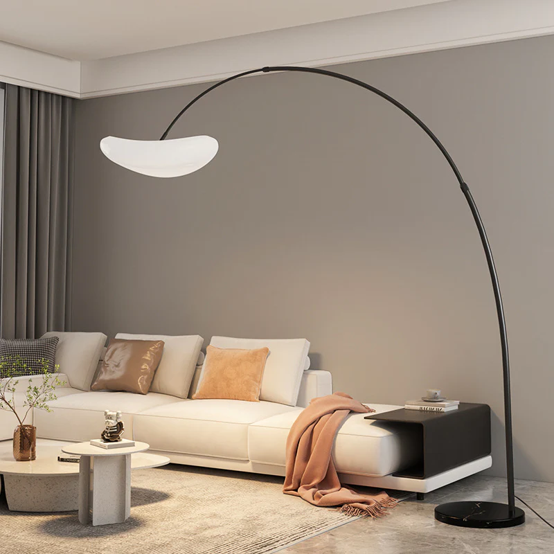 Minimalistisch Stehleuchte Metall Schwarz/Weiß Wohnzimmer