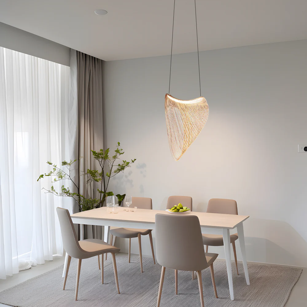 Art Deco Gold Pendelleuchte Holz Esszimmer Litjoy