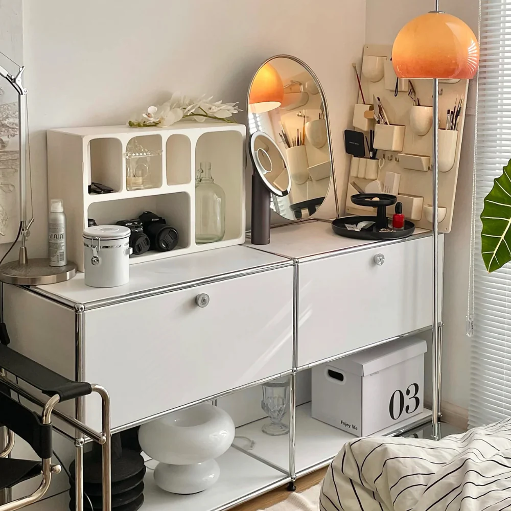 Modern Stehleuchte LED Metall Glas Orange Wohnzimmer