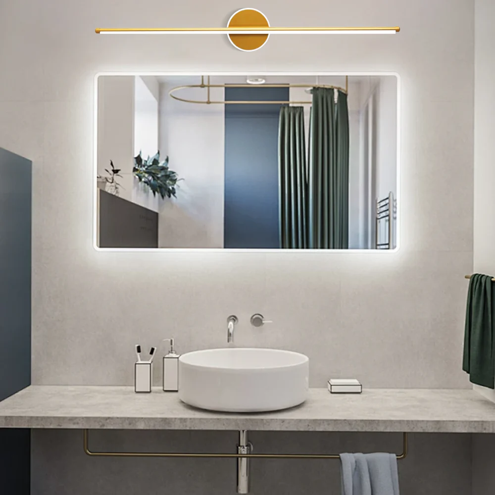 Minimalistische Wandleuchte/Spiegelleuchte LED Gold Metall Bade/Schlafzimmer