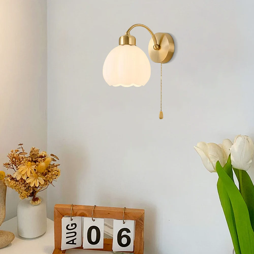 Modern Wandleuchte LED Glas Weiß Schlafzimmer/Wohnzimmer