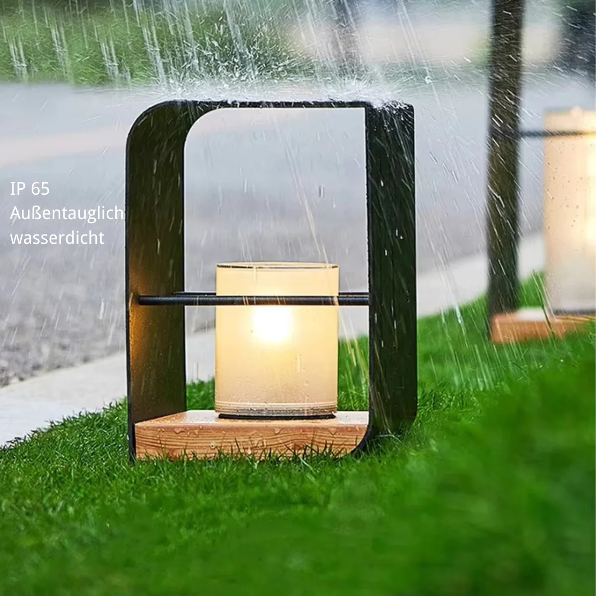 Modern Stehleuchte LED Solar Metall Schwarz Garten