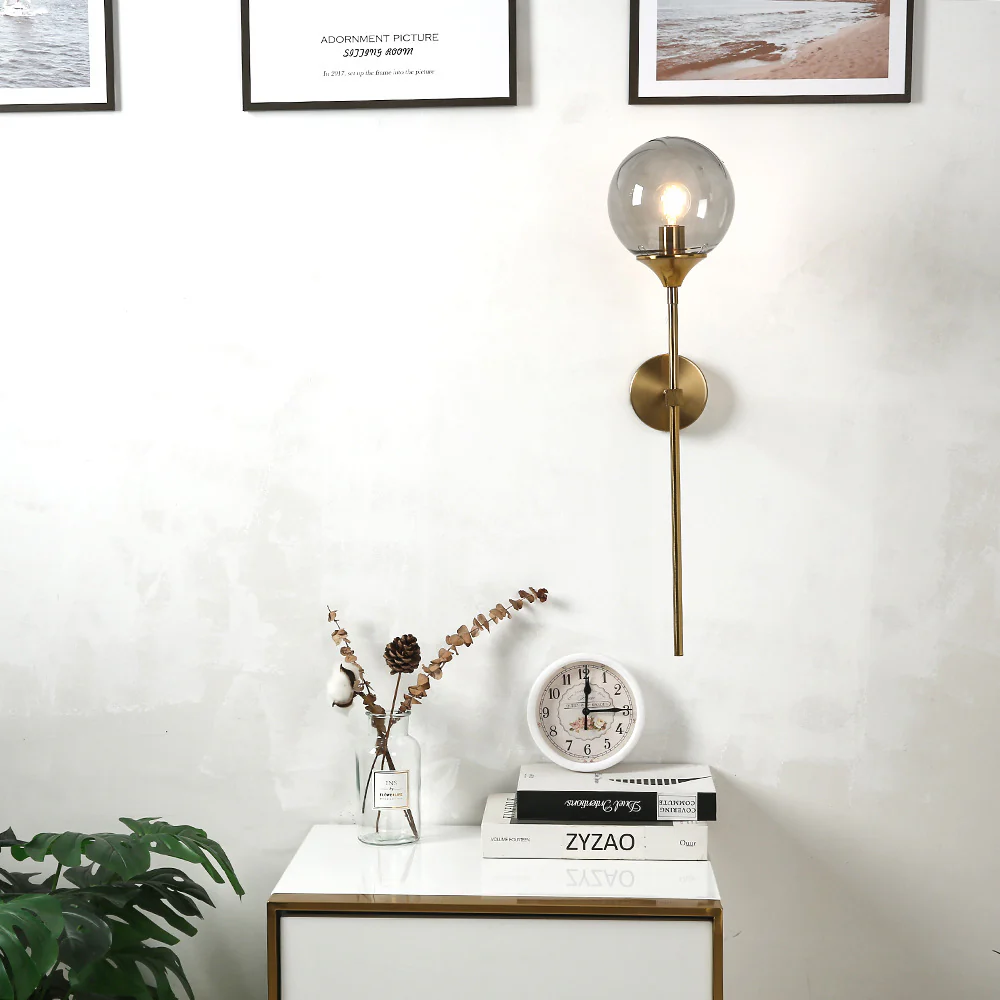 Modern Wandlampe Metall Rauchgrau Schlafzimmer