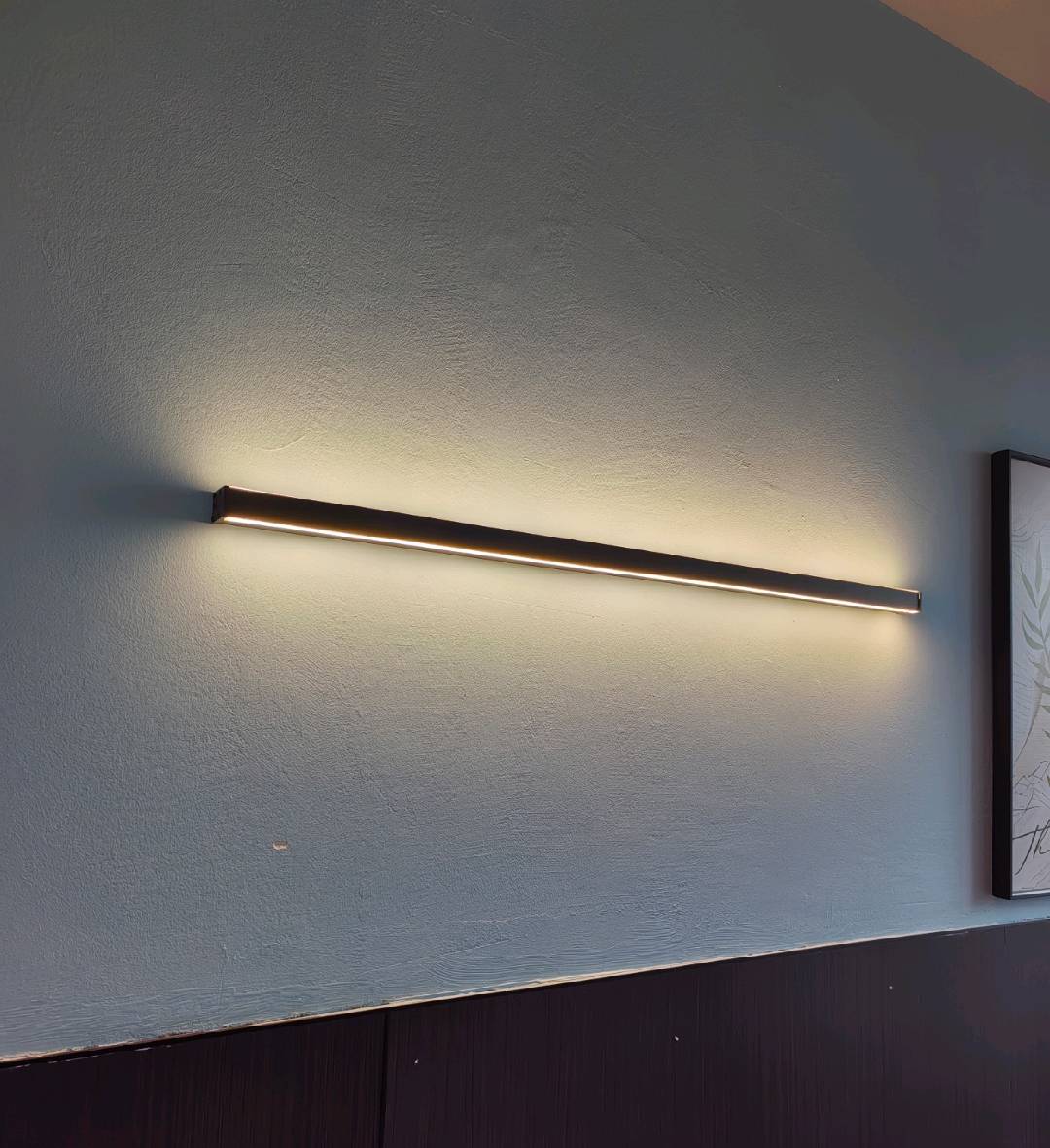 Minimalistische Wandleuchte LED Linear Metall Schwarz/Gold Schlafzimmer/Wohnzimmer