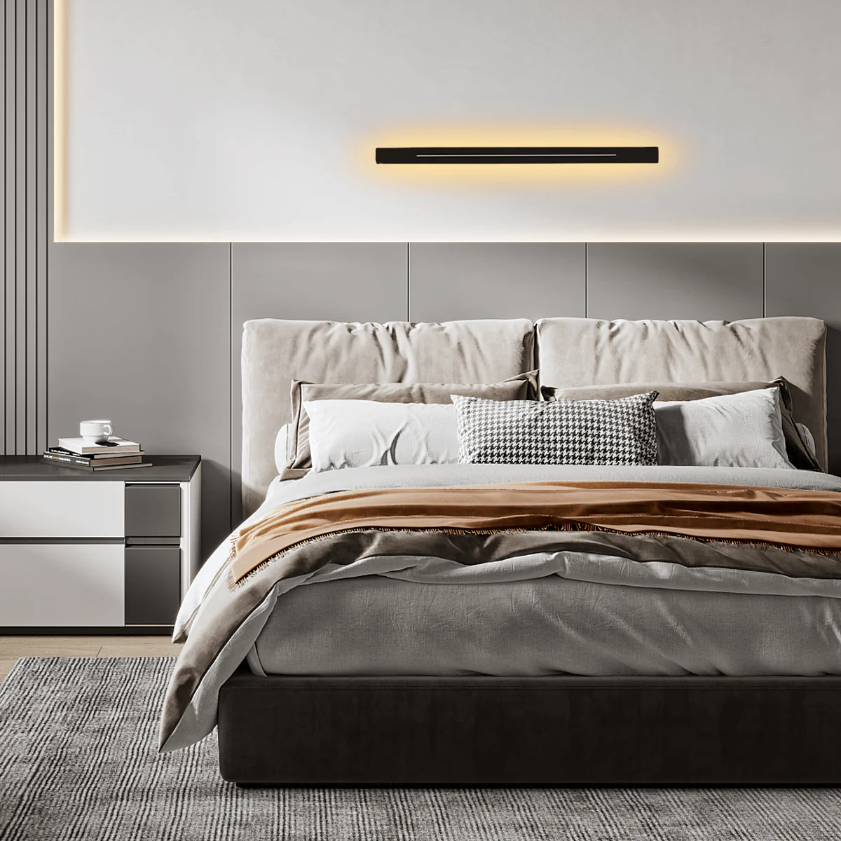 Minimalistische Wandleuchte Metall Gold Wohn/Schlafzimmer
