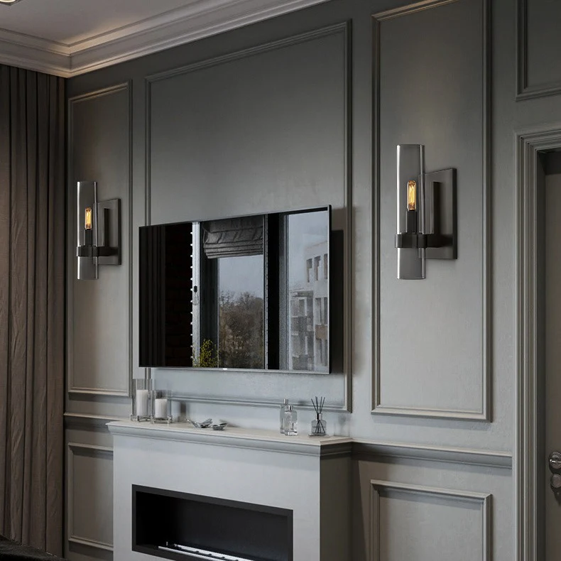 Modern Wandlampe Metall/Glas Schlafzimmer