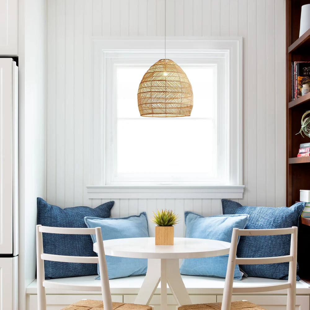 Modern Pendelleuchte LED Bambus Rattan Metall Esszimmer