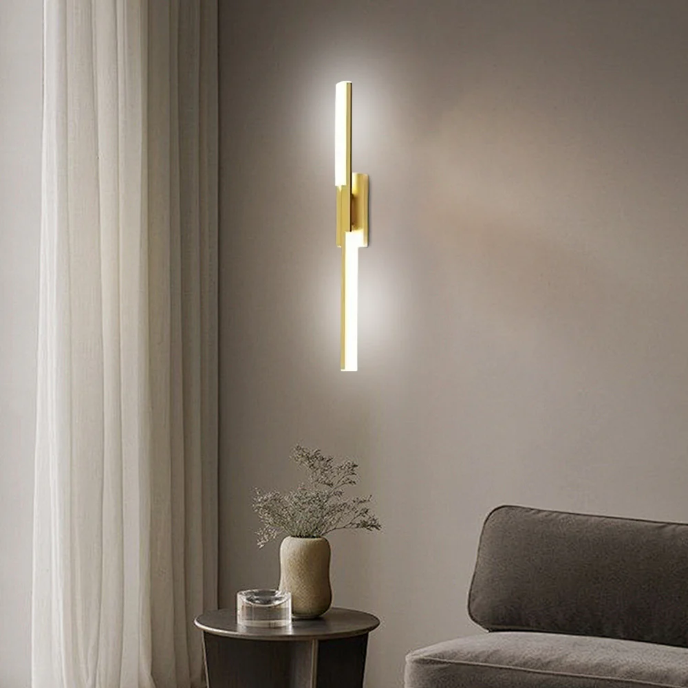 Minimalistisch Wandlampe Metall Schwarz/Gold Wohnzimmer