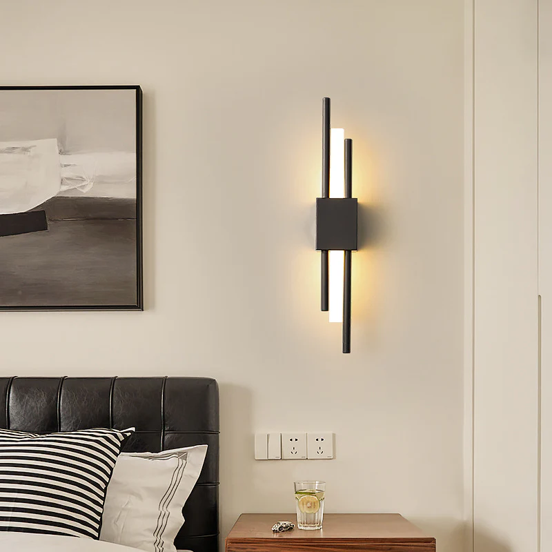 Nordic Metall Wandleuchte Schwarz Schlafzimmer