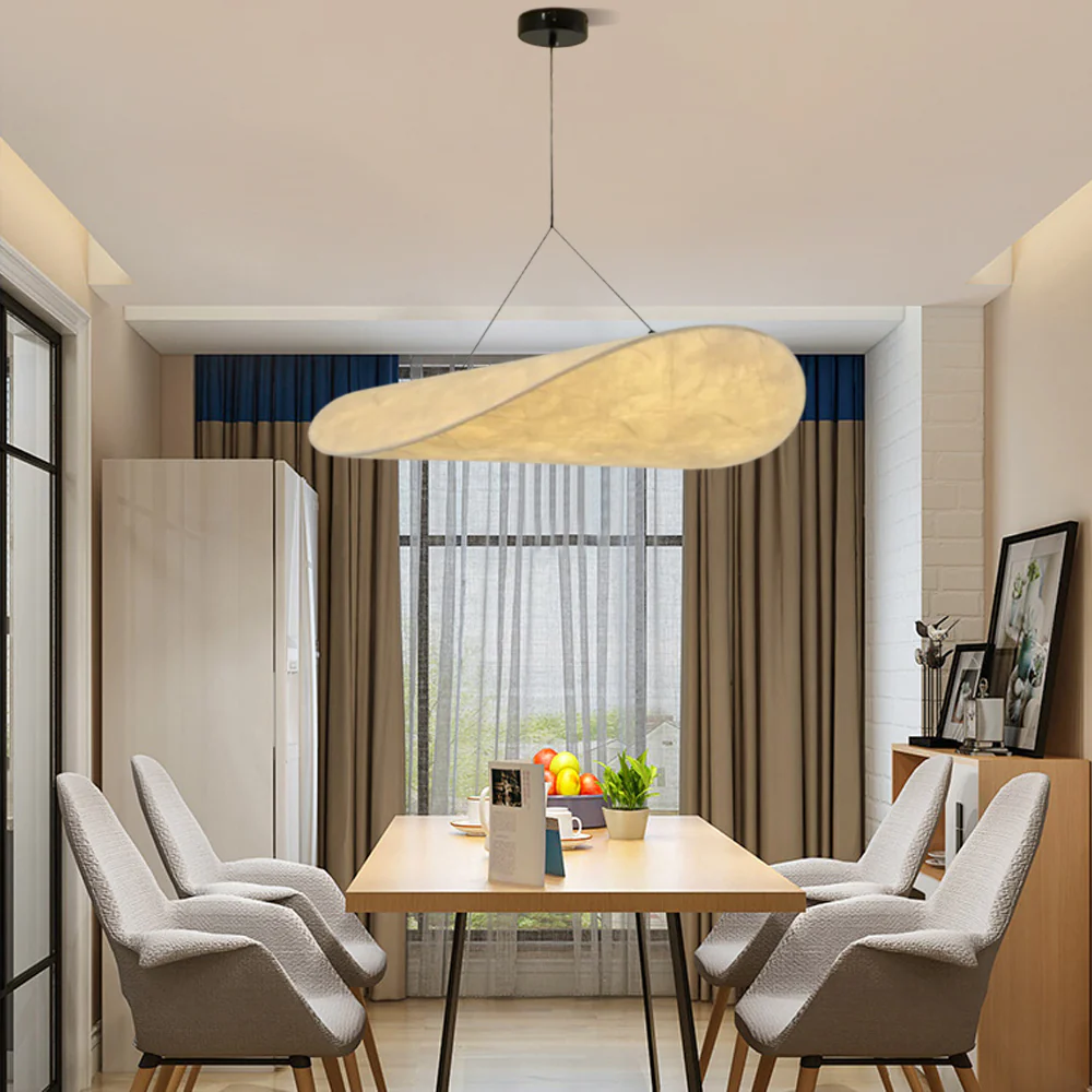 Moderne Pendelleuchte LED Weiß Kunstseide Ess/Wohnzimmer