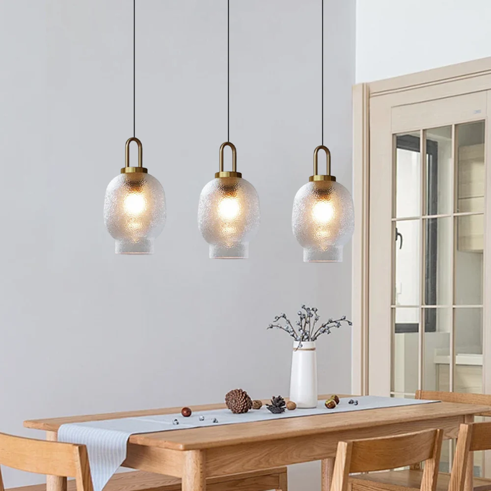 Modern Pendelleuchte Metall Glas Klar Wohnzimmer