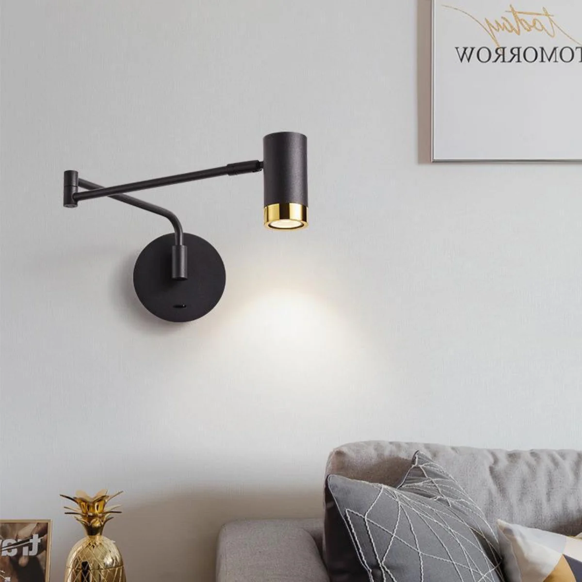 Minimalistisch Wandlampe Metall Weiß Schlafzimmer