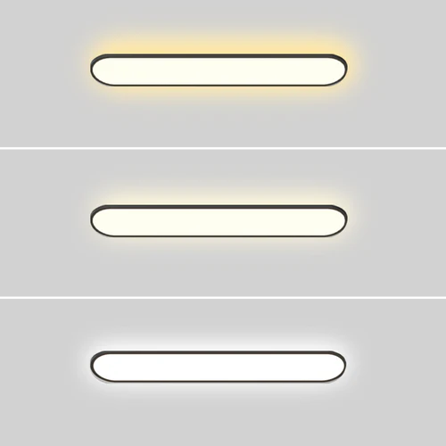 Minimalistisch Deckenleuchte LED Metall Elliptisch Schwarz Schlafzimmer