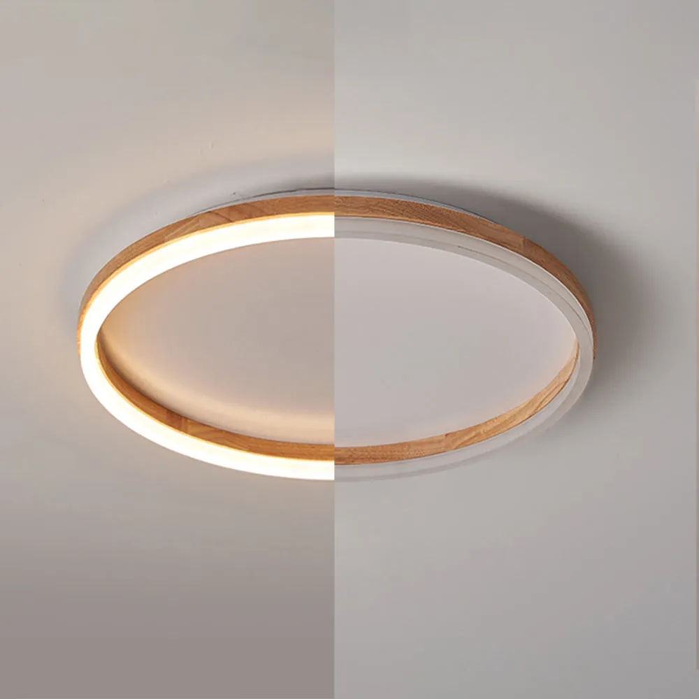Minimalistisch Deckenleuchte LED Holz Hellbraun Schlafzimmer