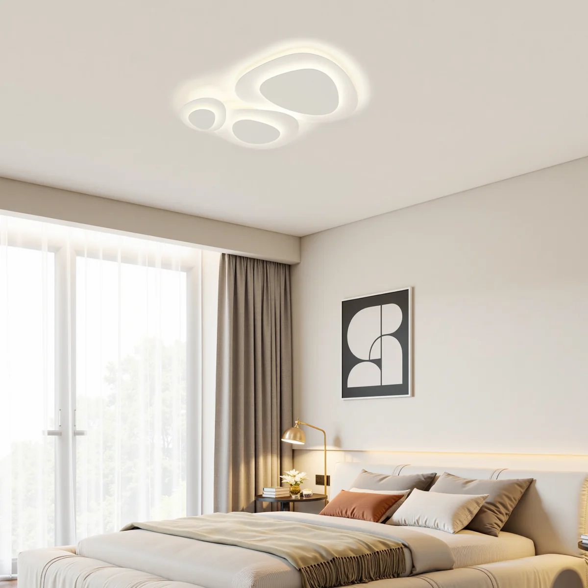 Moderne Deckenleuchte LED Wolken Weiß Metall Schlaf/Wohnzimmer