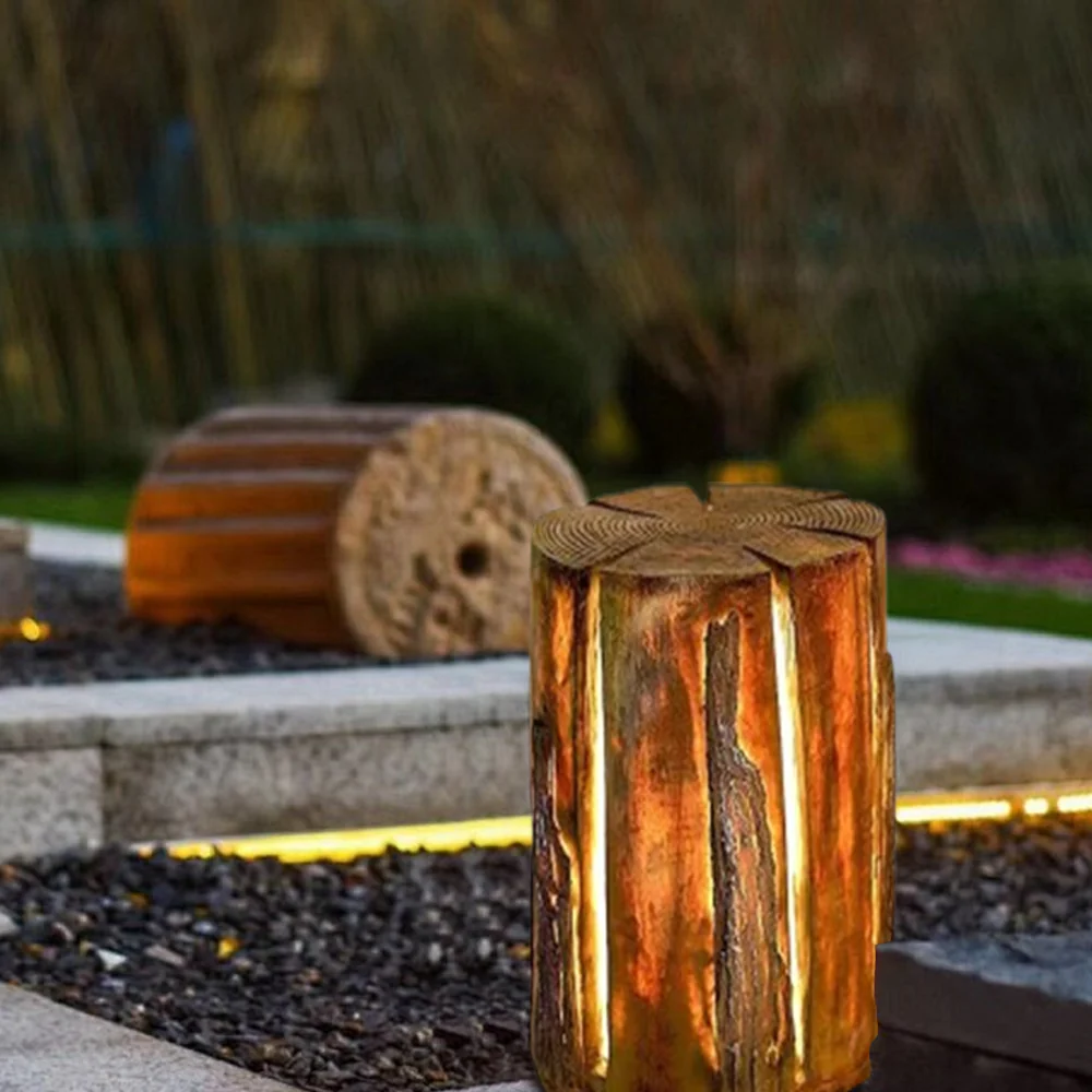 Art Deco Außenstehleuchte LED Natürliche Säule Harz Garten/Hof